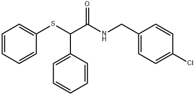 N-(4-chlorobenzyl)-2-phenyl-2-(phenylsulfanyl)acetamide 구조식 이미지
