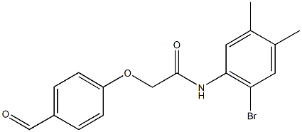 N-(2-bromo-4,5-dimethylphenyl)-2-(4-formylphenoxy)acetamide 구조식 이미지