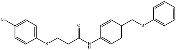 3-[(4-chlorophenyl)sulfanyl]-N-{4-[(phenylsulfanyl)methyl]phenyl}propanamide Structure