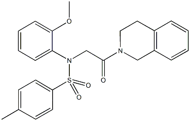 N-[2-(3,4-dihydroisoquinolin-2(1H)-yl)-2-oxoethyl]-N-(2-methoxyphenyl)-4-methylbenzenesulfonamide 구조식 이미지