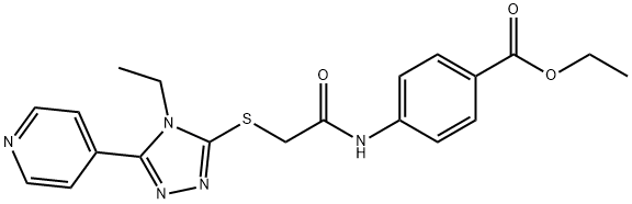 ethyl 4-[({[4-ethyl-5-(4-pyridinyl)-4H-1,2,4-triazol-3-yl]sulfanyl}acetyl)amino]benzoate Structure