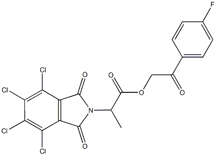 2-(4-fluorophenyl)-2-oxoethyl 2-(4,5,6,7-tetrachloro-1,3-dioxo-1,3-dihydro-2H-isoindol-2-yl)propanoate 구조식 이미지