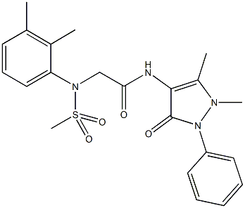 2-[2,3-dimethyl(methylsulfonyl)anilino]-N-(1,5-dimethyl-3-oxo-2-phenyl-2,3-dihydro-1H-pyrazol-4-yl)acetamide Structure