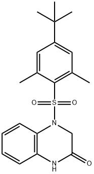 4-[(4-tert-butyl-2,6-dimethylphenyl)sulfonyl]-3,4-dihydro-2(1H)-quinoxalinone 구조식 이미지