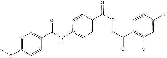 2-(2,4-dichlorophenyl)-2-oxoethyl 4-[(4-methoxybenzoyl)amino]benzoate 구조식 이미지