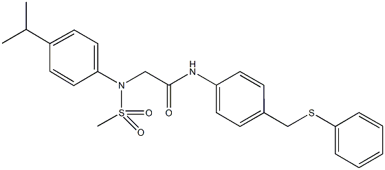 2-[4-isopropyl(methylsulfonyl)anilino]-N-{4-[(phenylsulfanyl)methyl]phenyl}acetamide Structure