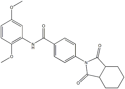 N-(2,5-dimethoxyphenyl)-4-(1,3-dioxooctahydro-2H-isoindol-2-yl)benzamide 구조식 이미지