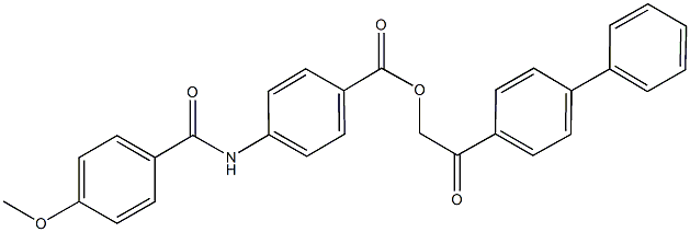 2-[1,1'-biphenyl]-4-yl-2-oxoethyl 4-[(4-methoxybenzoyl)amino]benzoate Structure