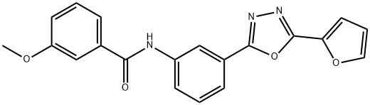 N-{3-[5-(2-furyl)-1,3,4-oxadiazol-2-yl]phenyl}-3-methoxybenzamide 구조식 이미지