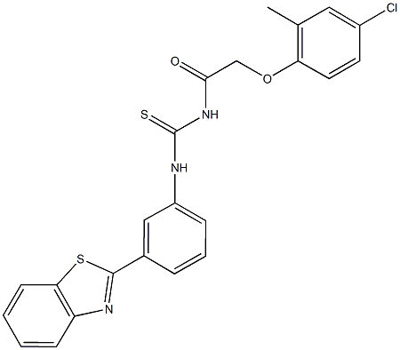 N-[3-(1,3-benzothiazol-2-yl)phenyl]-N'-[(4-chloro-2-methylphenoxy)acetyl]thiourea 구조식 이미지