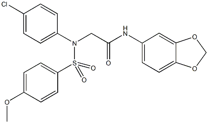 N-(1,3-benzodioxol-5-yl)-2-{4-chloro[(4-methoxyphenyl)sulfonyl]anilino}acetamide Structure