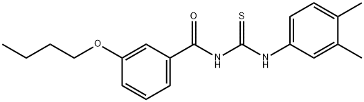 N-(3-butoxybenzoyl)-N'-(3,4-dimethylphenyl)thiourea 구조식 이미지