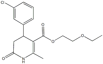 2-ethoxyethyl 4-(3-chlorophenyl)-2-methyl-6-oxo-1,4,5,6-tetrahydro-3-pyridinecarboxylate 구조식 이미지