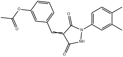 3-{[1-(3,4-dimethylphenyl)-3,5-dioxo-4-pyrazolidinylidene]methyl}phenyl acetate 구조식 이미지