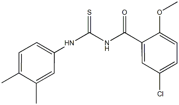 N-(5-chloro-2-methoxybenzoyl)-N'-(3,4-dimethylphenyl)thiourea Structure