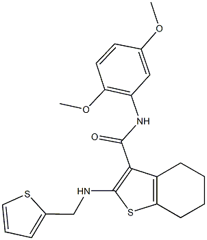 N-(2,5-dimethoxyphenyl)-2-[(2-thienylmethyl)amino]-4,5,6,7-tetrahydro-1-benzothiophene-3-carboxamide Structure