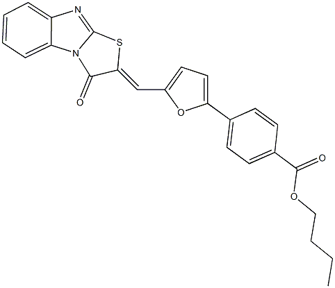 butyl 4-{5-[(3-oxo[1,3]thiazolo[3,2-a]benzimidazol-2(3H)-ylidene)methyl]-2-furyl}benzoate Structure