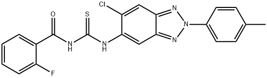 N-[6-chloro-2-(4-methylphenyl)-2H-1,2,3-benzotriazol-5-yl]-N'-(2-fluorobenzoyl)thiourea 구조식 이미지