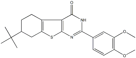 7-tert-butyl-2-(3,4-dimethoxyphenyl)-5,6,7,8-tetrahydro[1]benzothieno[2,3-d]pyrimidin-4(3H)-one Structure