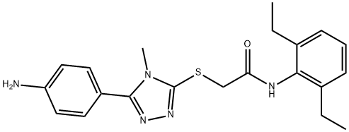 2-{[5-(4-aminophenyl)-4-methyl-4H-1,2,4-triazol-3-yl]sulfanyl}-N-(2,6-diethylphenyl)acetamide 구조식 이미지