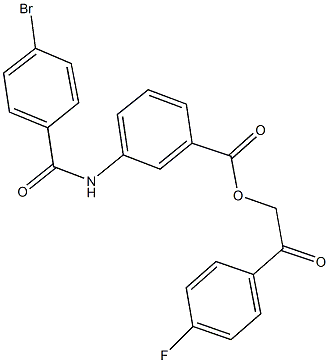 2-(4-fluorophenyl)-2-oxoethyl 3-[(4-bromobenzoyl)amino]benzoate 구조식 이미지