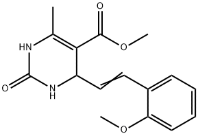 methyl 4-[2-(2-methoxyphenyl)vinyl]-6-methyl-2-oxo-1,2,3,4-tetrahydropyrimidine-5-carboxylate 구조식 이미지