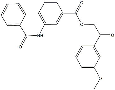 2-(3-methoxyphenyl)-2-oxoethyl 3-(benzoylamino)benzoate Structure