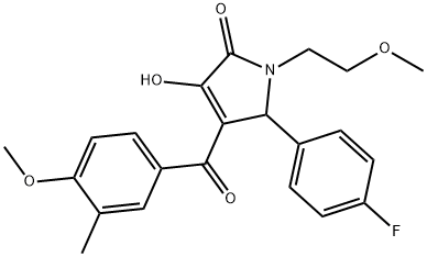 5-(4-fluorophenyl)-3-hydroxy-1-(2-methoxyethyl)-4-(4-methoxy-3-methylbenzoyl)-1,5-dihydro-2H-pyrrol-2-one 구조식 이미지