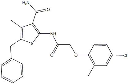 5-benzyl-2-{[(4-chloro-2-methylphenoxy)acetyl]amino}-4-methyl-3-thiophenecarboxamide Structure