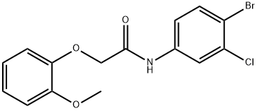 N-(4-bromo-3-chlorophenyl)-2-(2-methoxyphenoxy)acetamide 구조식 이미지