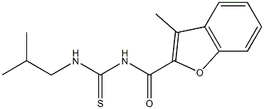 N-isobutyl-N'-[(3-methyl-1-benzofuran-2-yl)carbonyl]thiourea Structure
