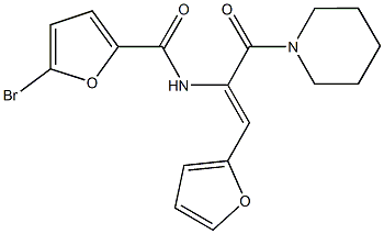 5-bromo-N-[2-(2-furyl)-1-(1-piperidinylcarbonyl)vinyl]-2-furamide Structure