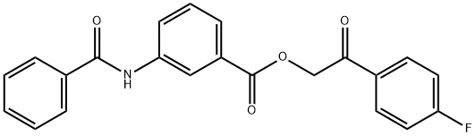 2-(4-fluorophenyl)-2-oxoethyl 3-(benzoylamino)benzoate 구조식 이미지