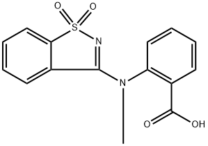 2-[(1,1-dioxido-1,2-benzisothiazol-3-yl)(methyl)amino]benzoic acid Structure