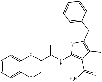 5-benzyl-2-{[(2-methoxyphenoxy)acetyl]amino}-4-methyl-3-thiophenecarboxamide Structure