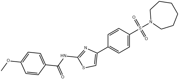 N-{4-[4-(azepan-1-ylsulfonyl)phenyl]-1,3-thiazol-2-yl}-4-methoxybenzamide Structure