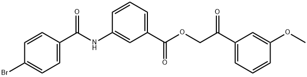 2-(3-methoxyphenyl)-2-oxoethyl 3-[(4-bromobenzoyl)amino]benzoate 구조식 이미지