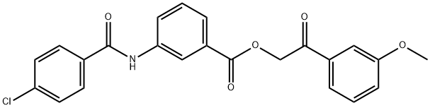 2-(3-methoxyphenyl)-2-oxoethyl 3-[(4-chlorobenzoyl)amino]benzoate 구조식 이미지