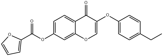 3-(4-ethylphenoxy)-4-oxo-4H-chromen-7-yl 2-furoate 구조식 이미지