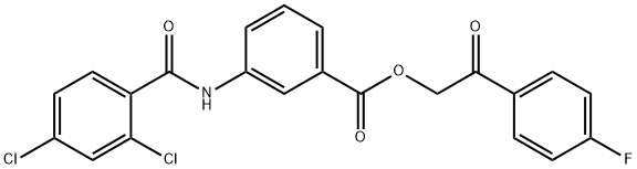 2-(4-fluorophenyl)-2-oxoethyl 3-[(2,4-dichlorobenzoyl)amino]benzoate Structure