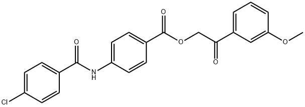 2-(3-methoxyphenyl)-2-oxoethyl 4-[(4-chlorobenzoyl)amino]benzoate 구조식 이미지