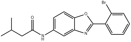 N-[2-(2-bromophenyl)-1,3-benzoxazol-5-yl]-3-methylbutanamide Structure