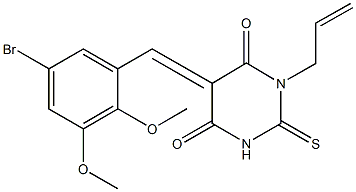 1-allyl-5-(5-bromo-2,3-dimethoxybenzylidene)-2-thioxodihydropyrimidine-4,6(1H,5H)-dione 구조식 이미지