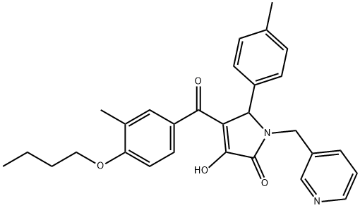 4-(4-butoxy-3-methylbenzoyl)-3-hydroxy-5-(4-methylphenyl)-1-(pyridin-3-ylmethyl)-1,5-dihydro-2H-pyrrol-2-one Structure