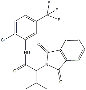 N-[2-chloro-5-(trifluoromethyl)phenyl]-2-(1,3-dioxo-1,3-dihydro-2H-isoindol-2-yl)-3-methylbutanamide 구조식 이미지