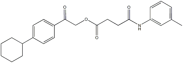 2-(4-cyclohexylphenyl)-2-oxoethyl 4-oxo-4-(3-toluidino)butanoate Structure