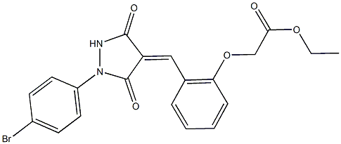 ethyl (2-{[1-(4-bromophenyl)-3,5-dioxo-4-pyrazolidinylidene]methyl}phenoxy)acetate Structure