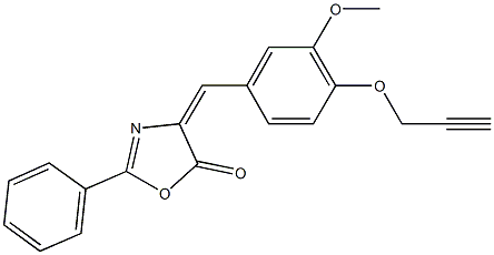 4-[3-methoxy-4-(2-propynyloxy)benzylidene]-2-phenyl-1,3-oxazol-5(4H)-one 구조식 이미지