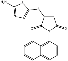 3-[(5-amino-1,3,4-thiadiazol-2-yl)sulfanyl]-1-(1-naphthyl)-2,5-pyrrolidinedione 구조식 이미지