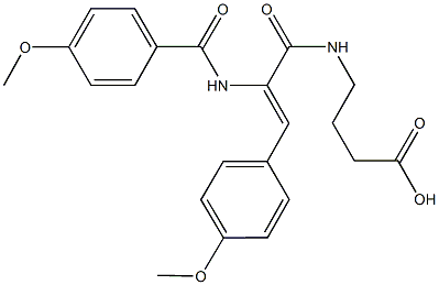 4-{[2-[(4-methoxybenzoyl)amino]-3-(4-methoxyphenyl)acryloyl]amino}butanoic acid 구조식 이미지